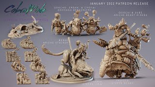 Cobramode 3D Printable Miniatures  January 2022 Patreon Release [upl. by Nawuj]