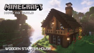 Wooden Starter House Tutorial  Minecraft How To Build [upl. by Muhcan]