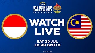 LIVE  Indonesia v Malaysia  FIBA U18 Asia Cup 2024  SEABA Qualifiers [upl. by Anerdna331]