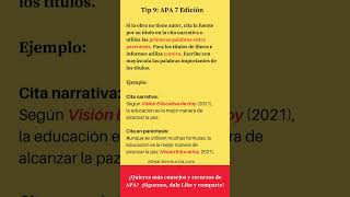 Citar en APA 7 EDICIÓN cuando el texto no tiene autor  LA MÁS ACTUALIZADA [upl. by Chuah]