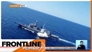 Lumang barko ng PH Navy pinalubog sa maritime strike exercise ng Pilipinas at US sa WPS [upl. by Walden]