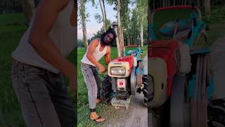 funny power tiller start challenge 3 shorts funny funnyvideo machine skills powertiller [upl. by Litha]