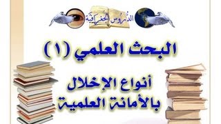 البحث العلمي 1، أنواع الإخلال بالأمانة العلمية [upl. by Nanaek22]