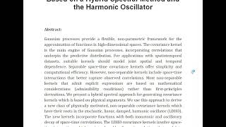 Non Separable Covariance Kernels for Spatiotemporal Gaussian Processes Based on a Hybrid Spectral Me [upl. by Alyhc]