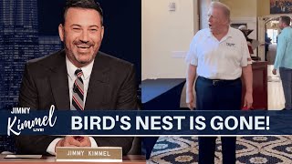 Hilarious Jimmy Kimmel Breaks Down Trump’s “Bird’s Nest” Hair Makeover  Trumo new Hairstyle [upl. by Decamp774]