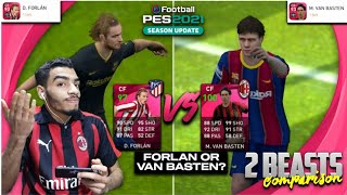 FORLAN vs VAN BASTEN  which one is better comparison video PES MOBILE [upl. by Wycoff]