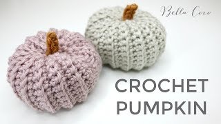 CROCHET HOW TO CROCHET A PUMPKIN  Bella Coco Crochet [upl. by Nossah857]