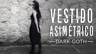 DIY CÓMO HACER VESTIDO LARGO Y ASIMÉTRICO CON PUNTAS estilo oscuro  gótico  AngieRomeroDIY [upl. by Rebmit413]