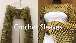 How to crochet fishnet shrugsleevesbolero [upl. by Bethina]