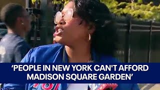 Sixers fan gets into it with Knicks fans quotpeople in New York cant afford to go to MSGquot [upl. by Sadie]