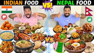 INDIAN STREET FOOD Vs NEPAL STREET FOOD😱INDIA Vs NEPAL FOOD WAR😍🔥 [upl. by Nilauqcaj]