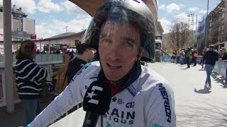 Pello Bilbao Interview at the finish Stage 1 Itzulia Basque Country 2024 [upl. by Notliw]