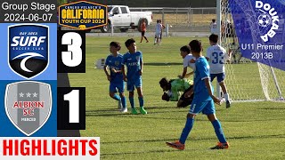 Bay Area Surf 13B PreMLS 31 Albion Merced 13B  CA Youth Cup U11  20240607  HL [upl. by Mario]