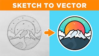 Adobe Illustrator Tutorial Create a Vector Logo from a Sketch in 2024 [upl. by Annoit]