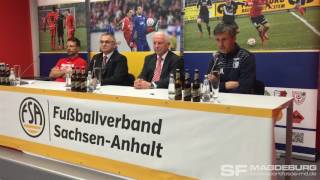 Pressekonferenz  Hallescher FC gegen 1 FC Magdeburg 21 10  wwwsportfotosmdde [upl. by Cattan]