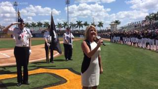 Stephanie Roberts sings the national anthem [upl. by Marsh]