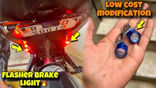 Low Cost Modification For Rs 200 🔥  Modified Rs 200  Flasher break light 🥵  The Rj29 Rider [upl. by Brinkema800]