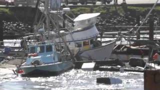 Tsunami destroys Crescent City Harbor 31111 HD [upl. by Selhorst]