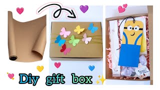 diy gift boxing making 🎁 how to make gift box out of boxboard sheet 💕 gift packing idea 💡giftbox ✨ [upl. by Cleon864]