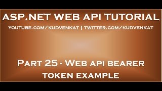 Web api bearer token example [upl. by Mahseh81]