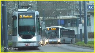 RET trams bus NS trein te Schiedam Nieuwland [upl. by Llerdnad]