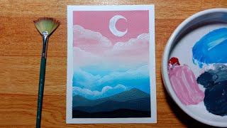 Easy Cloudy Pastel Sky Acrylic Painting for Beginners  Stepbystep Tutorial  Philippines [upl. by O'Donovan]