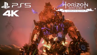 Horizon Zero Dawn Remastered  The Frozen Wilds  Fireclaw Boss Fight 4K PS5 [upl. by Ellecram]