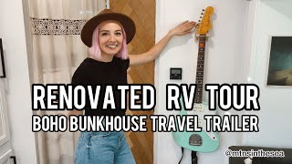 RENOVATED RV TOUR Boho Bunkhouse Travel Trailer ✨ [upl. by Labanna699]