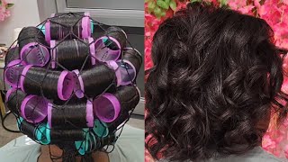 HOW TO DO ROLLERS SET ON RELAXED HAIR AT REGULARSPEED A SILKPRESS ON RELAXED HAIR rollerset fyp [upl. by Margherita544]