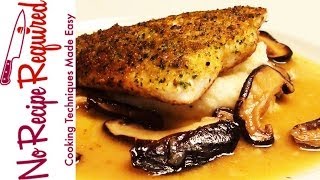 Herb Crusted Halibut with Mushrooms  NoRecipeRequiredcom [upl. by Askari]