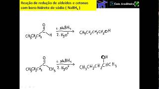 219 Reação de redução de aldeídos e cetonas com boro hidreto de sódio  NaBH4 [upl. by Akcirehs]