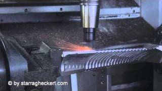 Machining of an inconel turbine blade using ceramic tooling on a Starrag LX 251 [upl. by Trixi936]