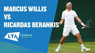 Best shots from Marcus Willis vs Ricardas Berankis at Wimbledon [upl. by Ordnazil140]