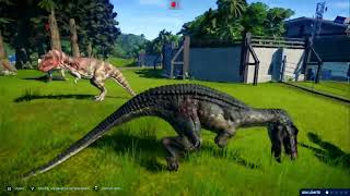 Jurassic world evolution 4 baryonyx vs 4 ceratosaurus part 2 [upl. by Russi]