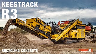 Keestrack R3 Crushing Concrete  Equip2 [upl. by Anomahs]