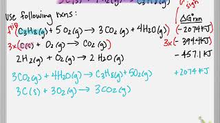 Calculating ΔG°rxn Using Hesss Law [upl. by Limay]