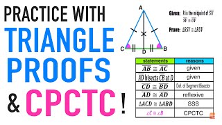 Triangle Congruence Proofs Practice with CPCTC [upl. by Ethbun]