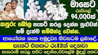 කපුරු බෝල ඇසුරුම් ස්වයං රැකියා  swayan rakiya at home  swayan rakiya at home  swayan rakiya 2024 [upl. by Zetnwahs910]