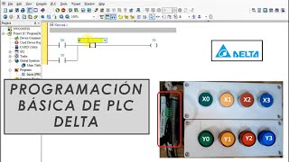 Programación básica en PLC Delta Contactos bobinas temporizadores y contadores DVP ISPSoft [upl. by Enaht512]