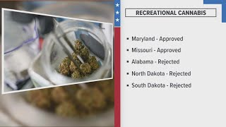 Two of five states approved legalization of recreational marijuana on Tuesday [upl. by Elder]