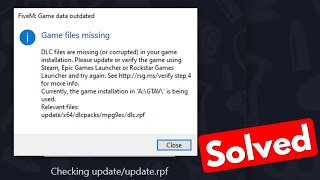 Fix fivem game data outdated dlc files are missing or corrupted in your game installation [upl. by Hubsher678]