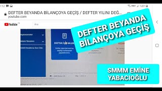 DEFTER BEYANDA BİLANÇOYA GEÇİŞ  DEFTER YILINI DEĞİŞTİRME  EMİNE YABACIOĞLU [upl. by Mehalek]