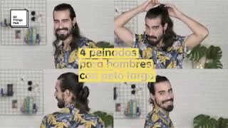 4 peinados para hombres con pelo largo [upl. by Reitrac]