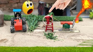 diy tractor mini chaff cutter machine science project  mini chaff cutter kasa bnayan  chaffcutter [upl. by Sitoiyanap]