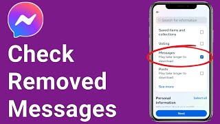 How To Check Removed Messages On Messenger [upl. by Meadow]