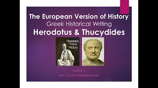 Greek Historiography 1 Herodotus amp Thucydides [upl. by Nafri]