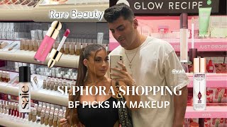 SEPHORA SHOPPING  BOYFRIEND PICKS MY MAKEUP  Sephora haul [upl. by Winnie713]