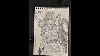 Hellsing Seras Victoria drawing art timelapse sketch anime hellsing [upl. by Janeta916]