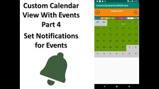 Calendar view with events android Part 4 Notifications for Events [upl. by Stoat950]