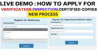 Live Demo  How to Apply For Verification Inspection amp Certified Copies Through ICAI  New Process [upl. by Philipines]